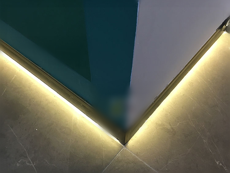 铝收边led踢脚线 发光踢脚线嵌入式暗装地脚线带led灯隐形灯带地角线