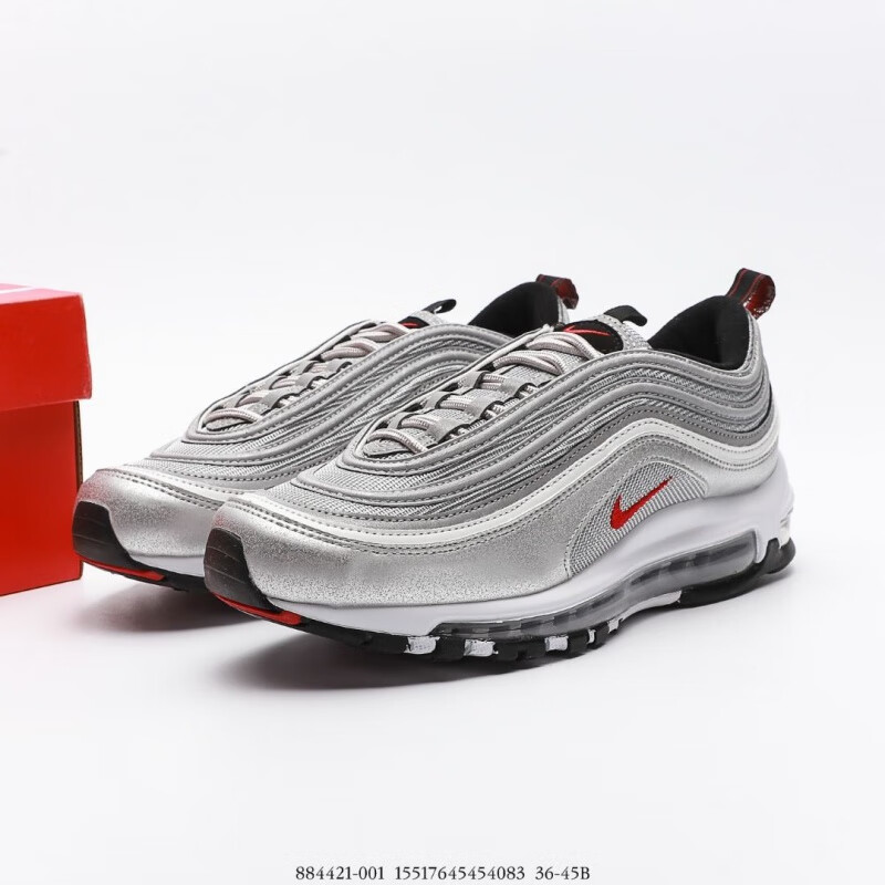 纯原彩虹全掌air max 97撒旦弹步鞋男女鞋气垫运动鞋休闲双鱼兔运动