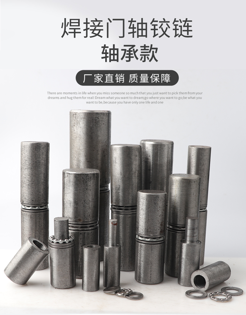 消防暗门加长加粗实心铁门轴焊接铁圆柱合页带轴承铁铰链20110轴承