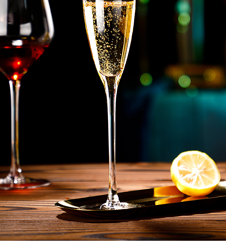 红酒杯香槟红酒杯创意高脚波尔多勃艮第酒杯葡萄酒杯斜口香槟杯195ml