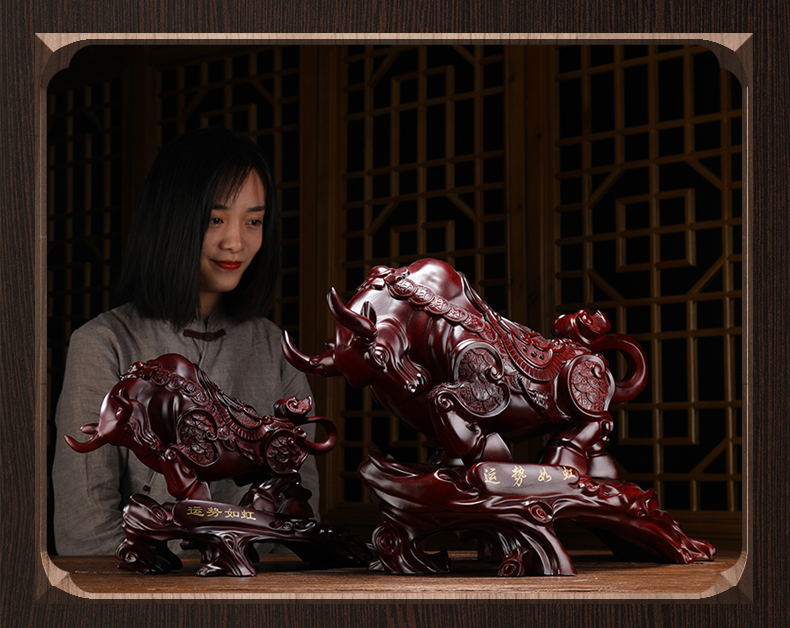 60 牛摆件办公室老板桌书房装饰工艺品牛气冲天公司乔迁开业礼品