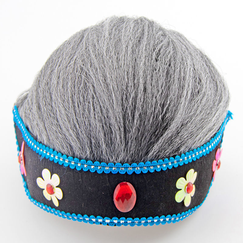 最饰媒婆头饰老太太假发头套老婆头套丑婆老奶奶演出表演孟婆假发帽子