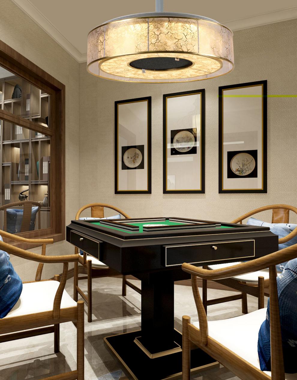 中式棋牌室吸烟灯麻将机吊灯空气净化器升降麻将桌馆专用抽烟机g11带