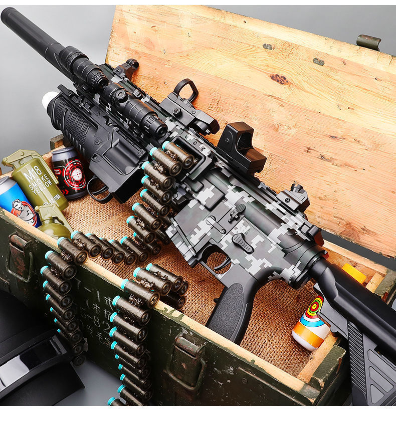 m416手自一体电动连发软弹枪儿童玩具枪男孩突击加特林抢 【手动单发
