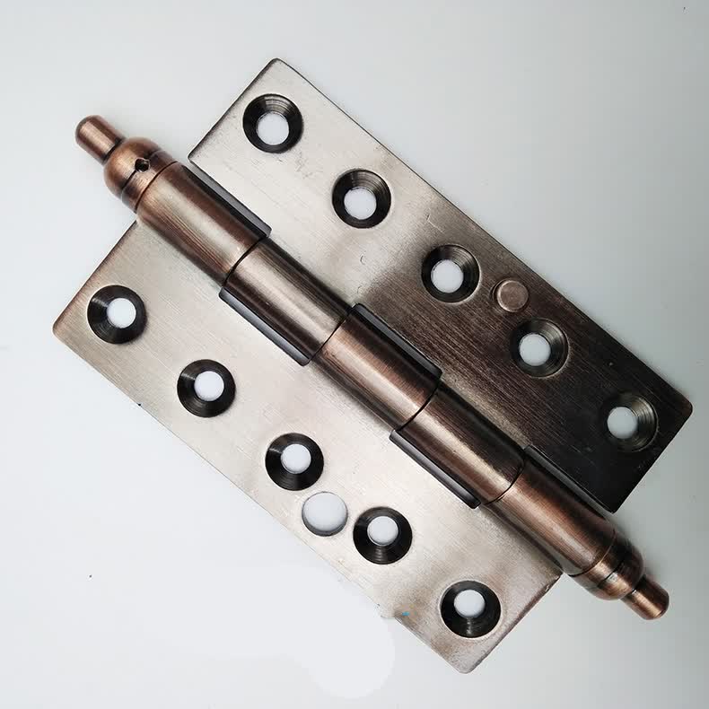 进户双开门别墅大门铜门红古铜色6寸仿铜门合页铰链铁制静加厚郎言 红