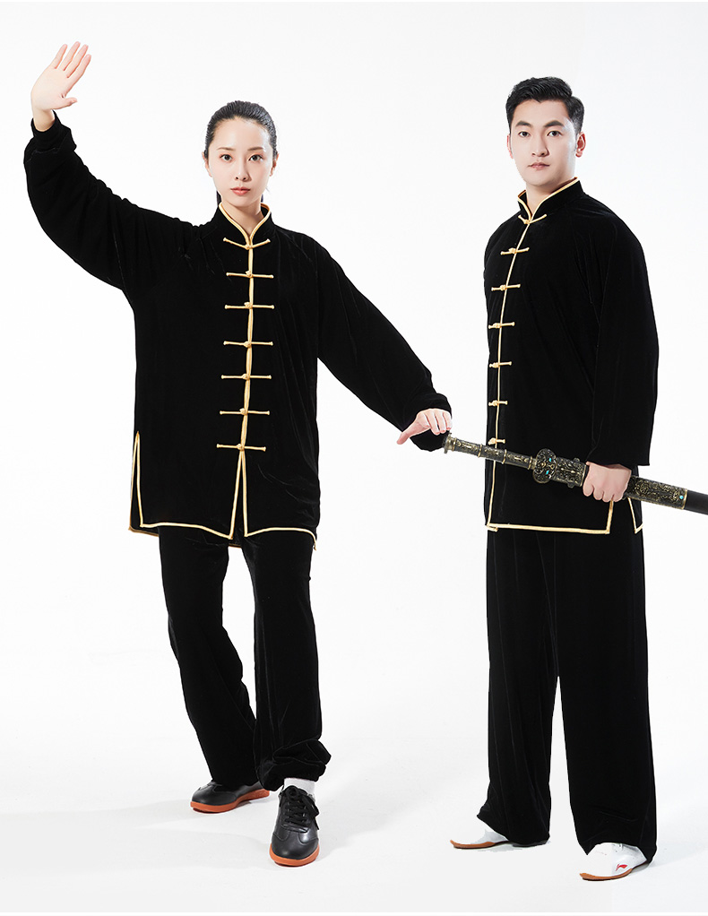 金丝绒太极服男秋冬季加厚太极拳服装女款武术服表演练功服武印象宝