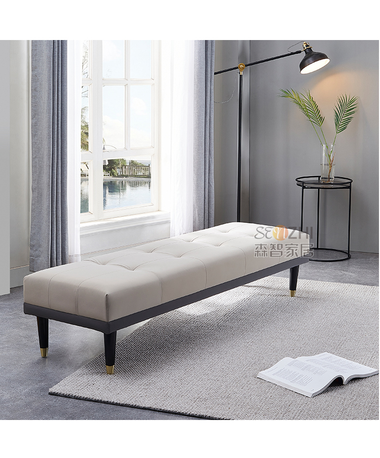 升级新款卧室床尾榻沙发凳床尾凳卧室床边凳北欧简约现代长条凳实木床