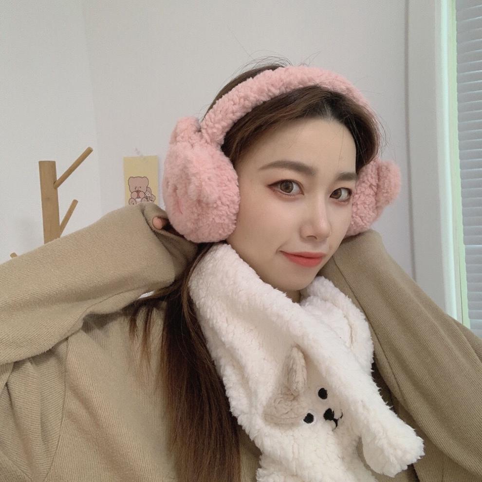 耳罩女冬季可爱小熊保暖护耳朵防风耳暖学生头饰耳包耳捂耳罩粉色小熊