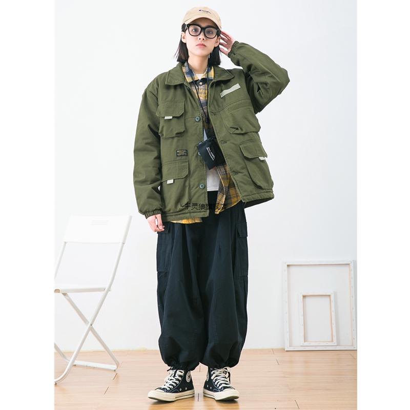 日式工装外套男士多口袋夹克日系复古军事风情侣宽松中性加厚男女