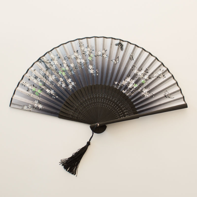 幻海 女折扇女中国风古风舞蹈扇女夏季折叠扇日式复古绢扇樱花和风