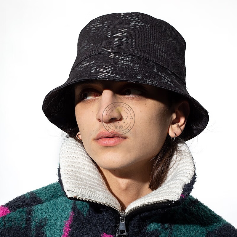 预售fendi芬迪帽子经典男女同款ff老花经典印花渔夫帽休闲帽预计三到