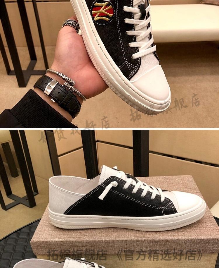 潮牌ny 男鞋官方旗舰潮牌刺绣休闲板鞋秋季透气一脚蹬白鞋明星同款