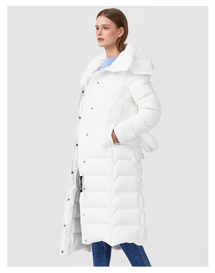 marcopolo奢品服装2021秋冬新款女士防寒保暖长款过膝加长加厚收腰