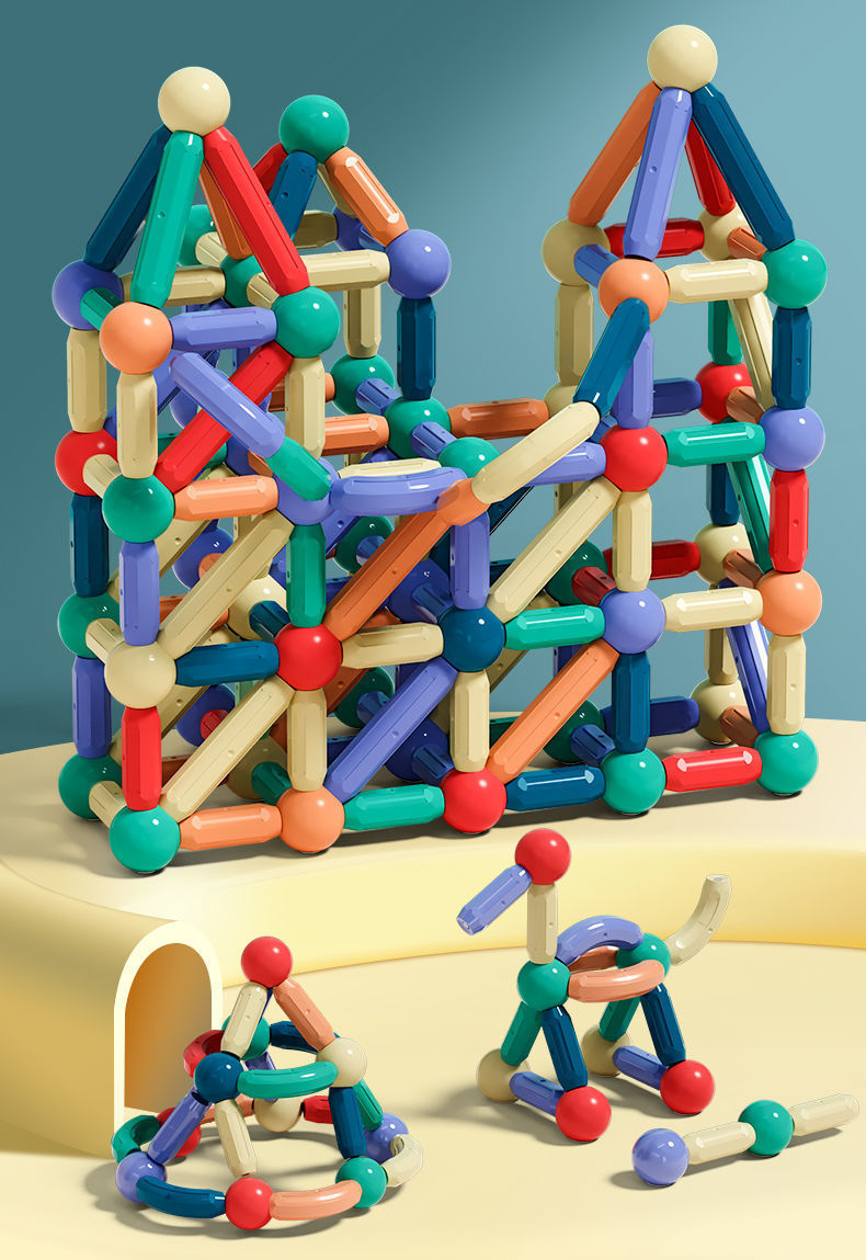 京选优品妙印磁力棒同款大颗粒3d百变磁力棒组合拼装积木儿童早教学习