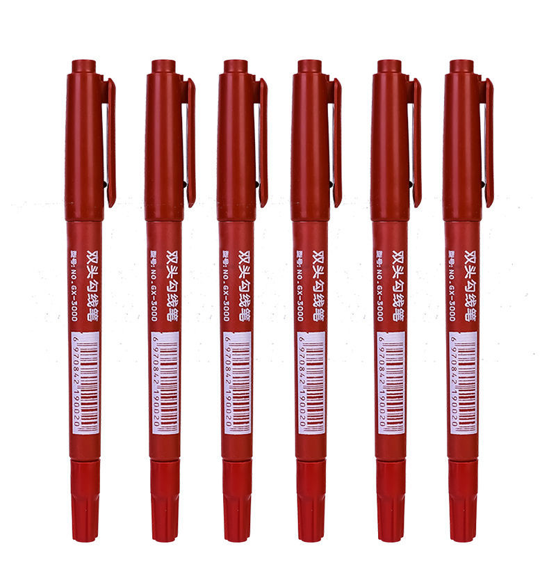 正霖(zely)【精选优品】名韵小双头水性记号笔黑蓝红美术勾线笔不掉色
