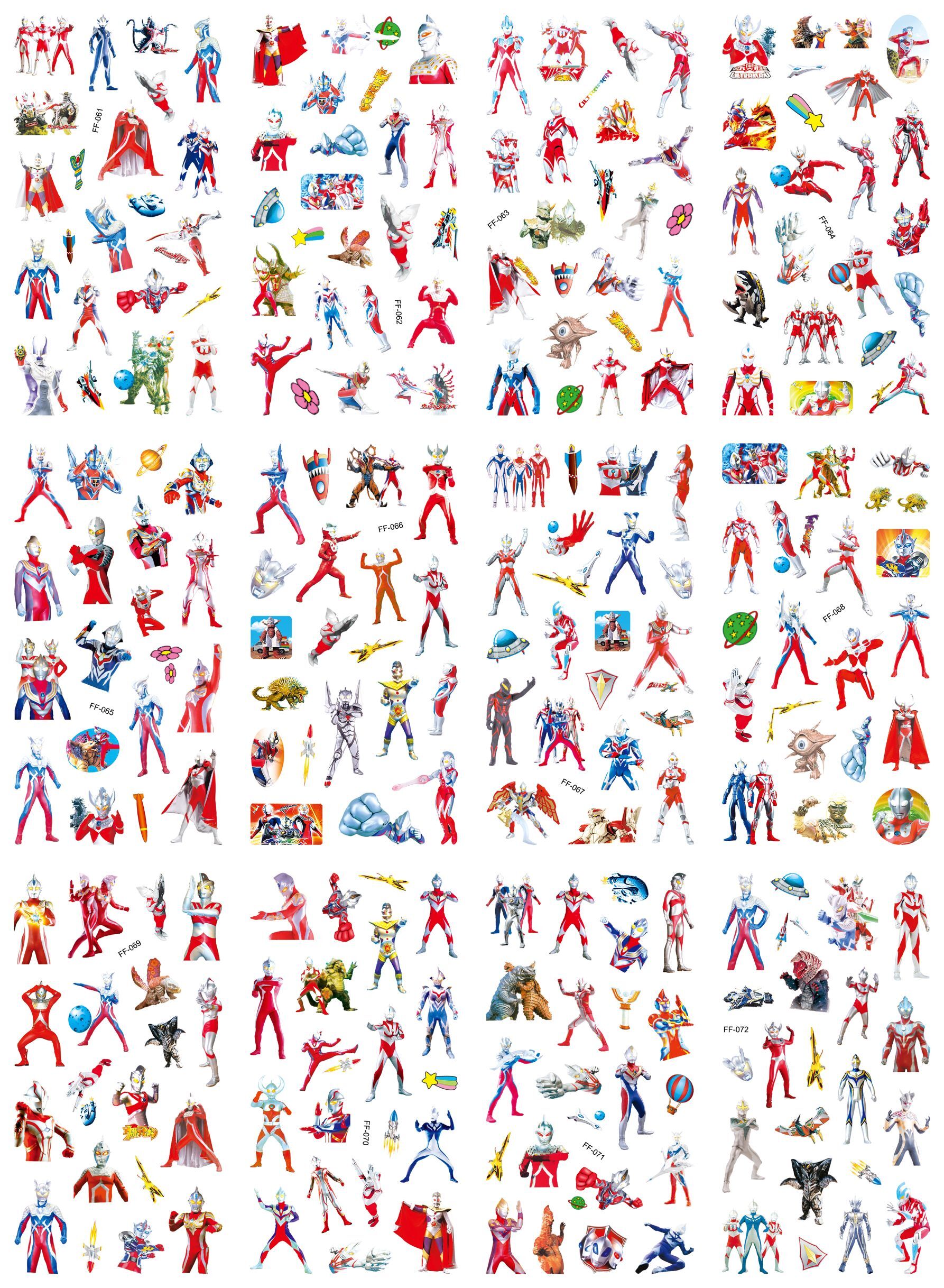 奥特曼贴纸玩具儿童卡通超人怪兽贴画平面纸粘幼儿宝宝公主奖励品 ff