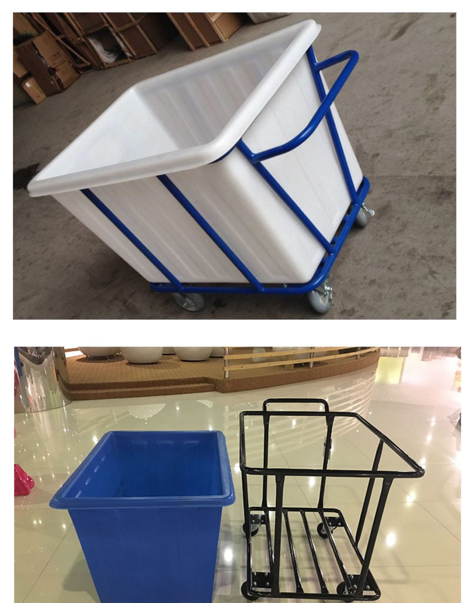 洗衣房布草车酒店布草回收车宾馆客房服务推车白云厚塑料推车白云牌黑