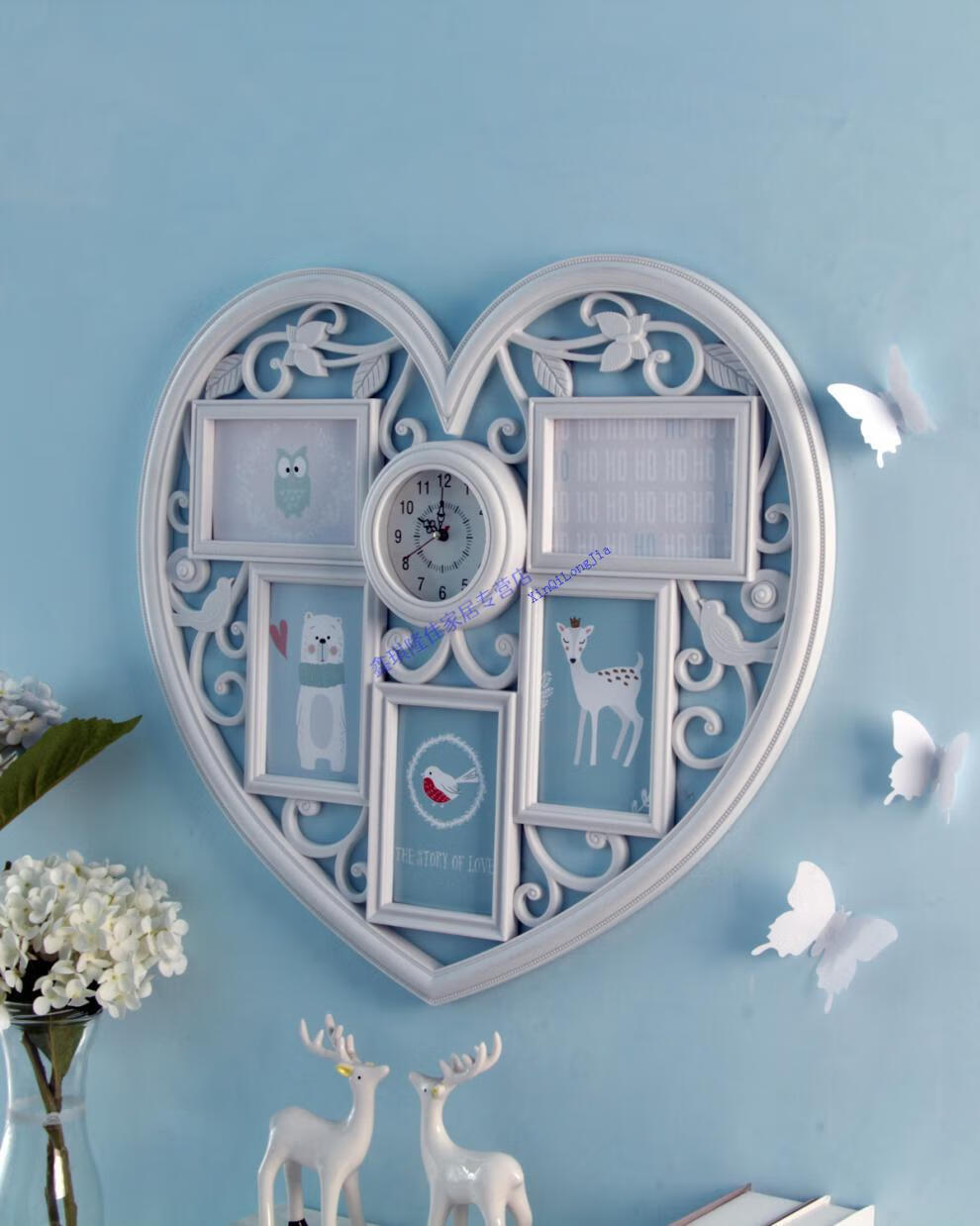 结婚证相框心形心形组合相框挂墙多款可选2框3框4框5框6框家居装饰2框