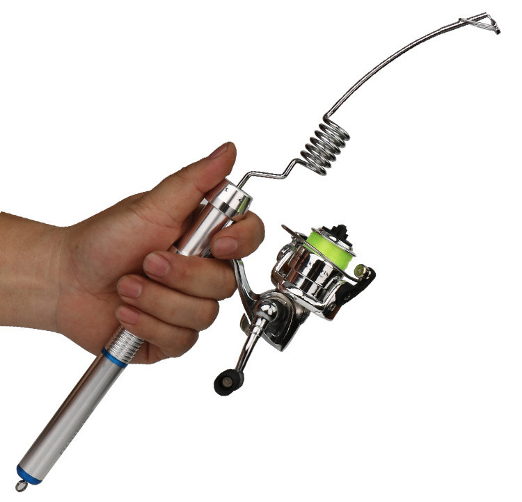【jd京选】弹簧鱼竿emmrod迷你便携金属超短钓鱼竿冰钓竿桥钓筏钓杆船