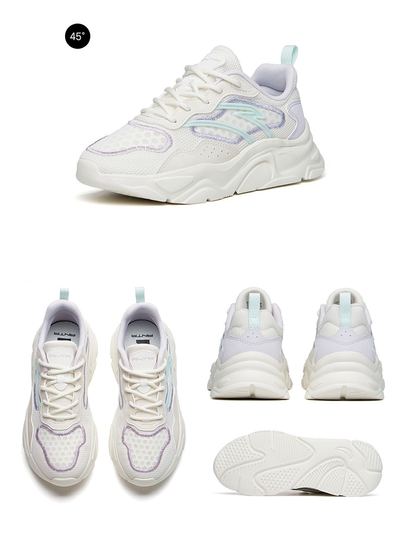 商场同款安踏千禧休闲鞋女鞋2022春季新款复古厚底运动鞋透气老爹鞋