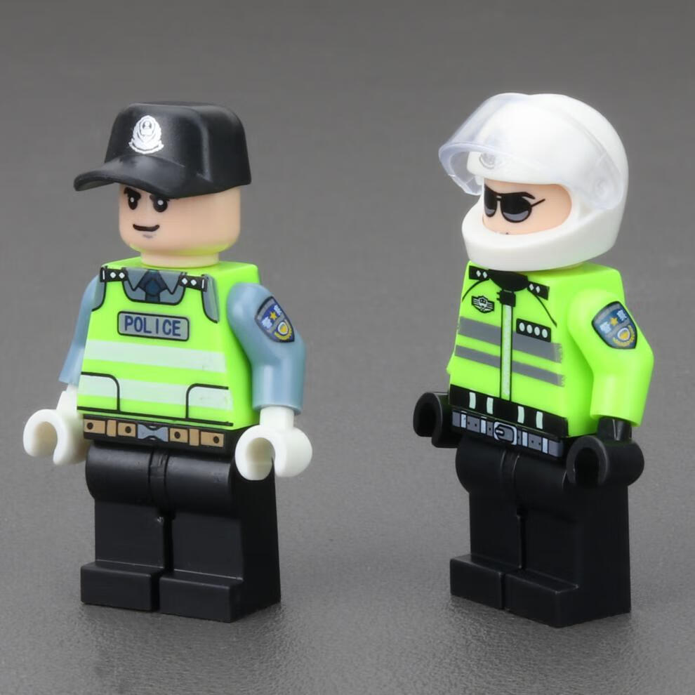 乐高lego交通警察特警系列反派人仔囚犯手铐犯人特种兵积木人拼装