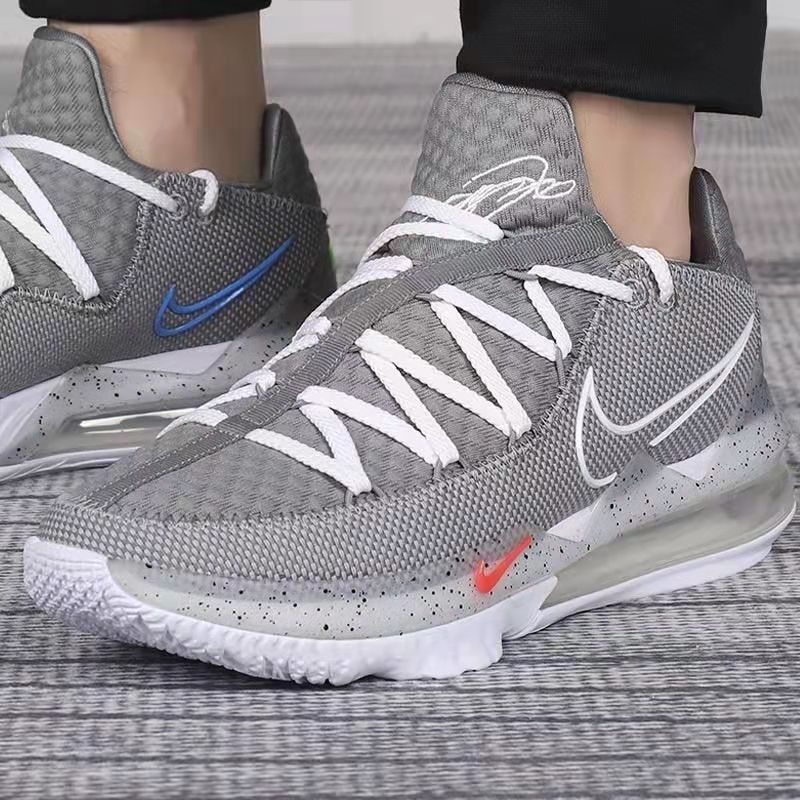 lebron詹姆斯17代low篮球鞋男白紫夜光灌篮防滑耐磨气垫实战战靴