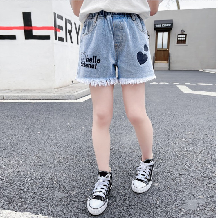 儿童短裤外穿3-14岁夏季2022新款通用童牛仔裤短裤儿童中大童通用孩