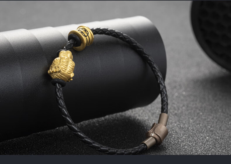 老凤凰黄金老虎手链男足金999生肖虎头转运珠手绳手串属虎本命年礼物