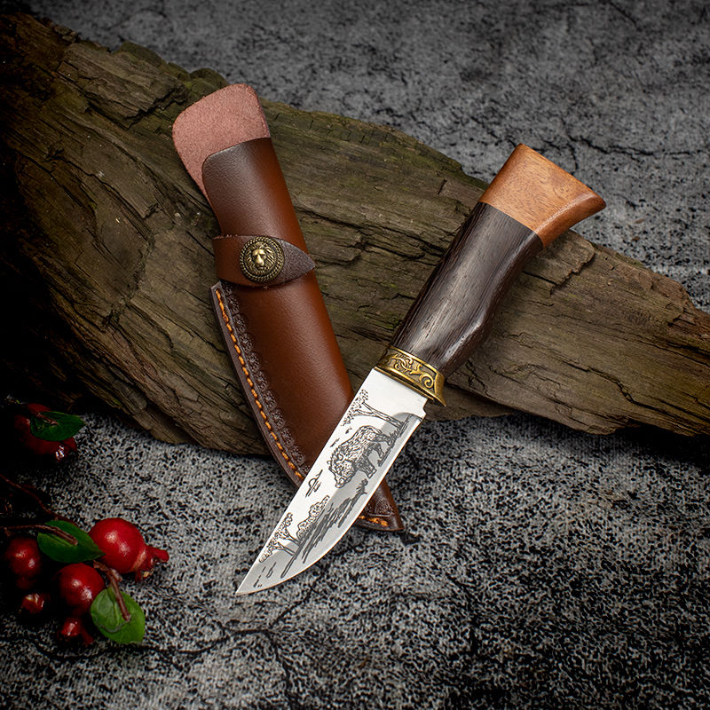 蒙古小刀手工锻打手把肉蒙古刀便携手扒肉刀440c不锈钢锋利割肉刀分肉