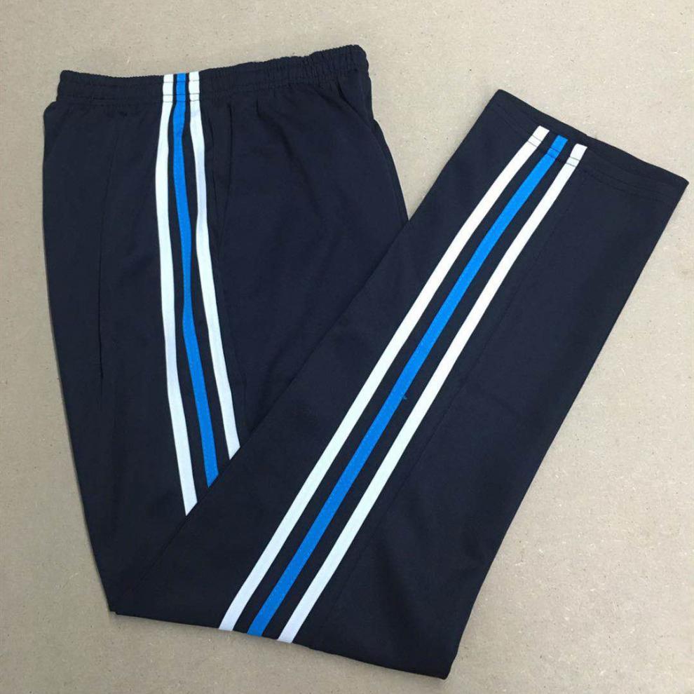 校裤初中高中白蓝白红白宽松裤男女通用小学生校服裤子藏蓝色裤白蓝白