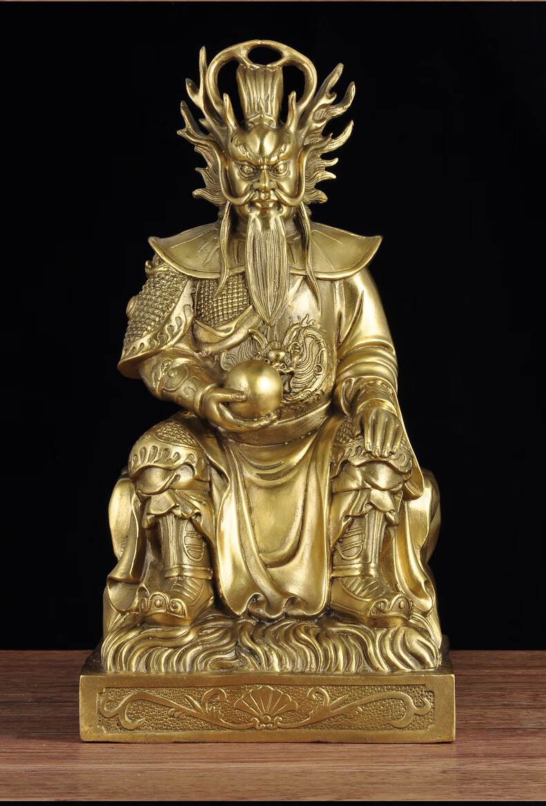 龙王爷神像铜摆件广济家用供奉龙王像四海龙王铜像佛堂