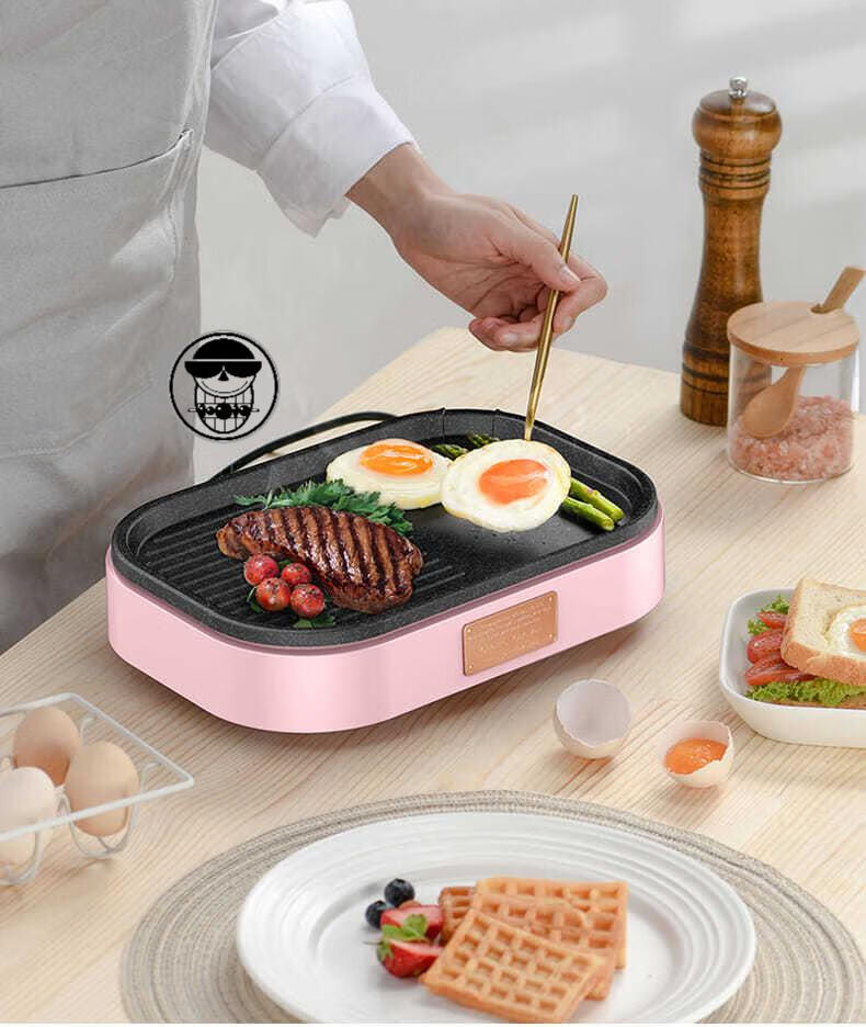 特百惠款式侯小厨煎牛排锅插电牛排煎锅专用平底锅无涂层煎迷你小电