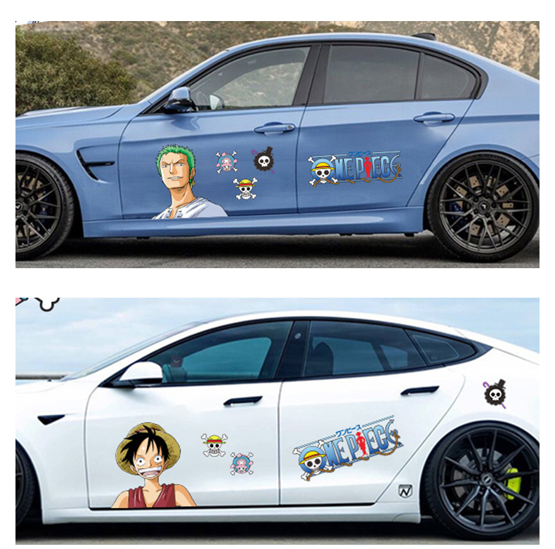 海贼王车门车贴路飞汽车贴纸卡通动漫车身装饰贴画遮挡划痕遮盖潮索隆