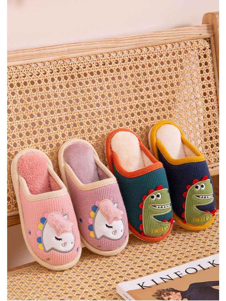 小学生棉拖鞋女生冬天棉拖鞋可爱小朋友女童公主室内软底家用中大童