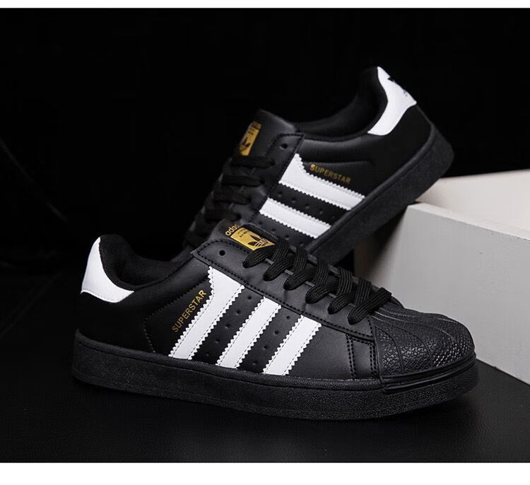 金标贝壳头板鞋男夏季透气情侣运动休闲鞋三叶草男鞋经典小白鞋女白黑