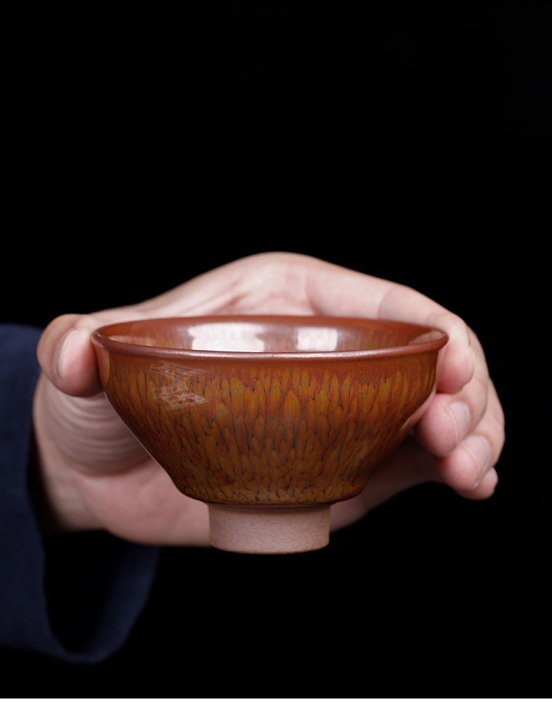 皇家雅致 博物馆收藏同款名师张家华佛光建盏茶杯纯手工鹧鸪茶盏杯