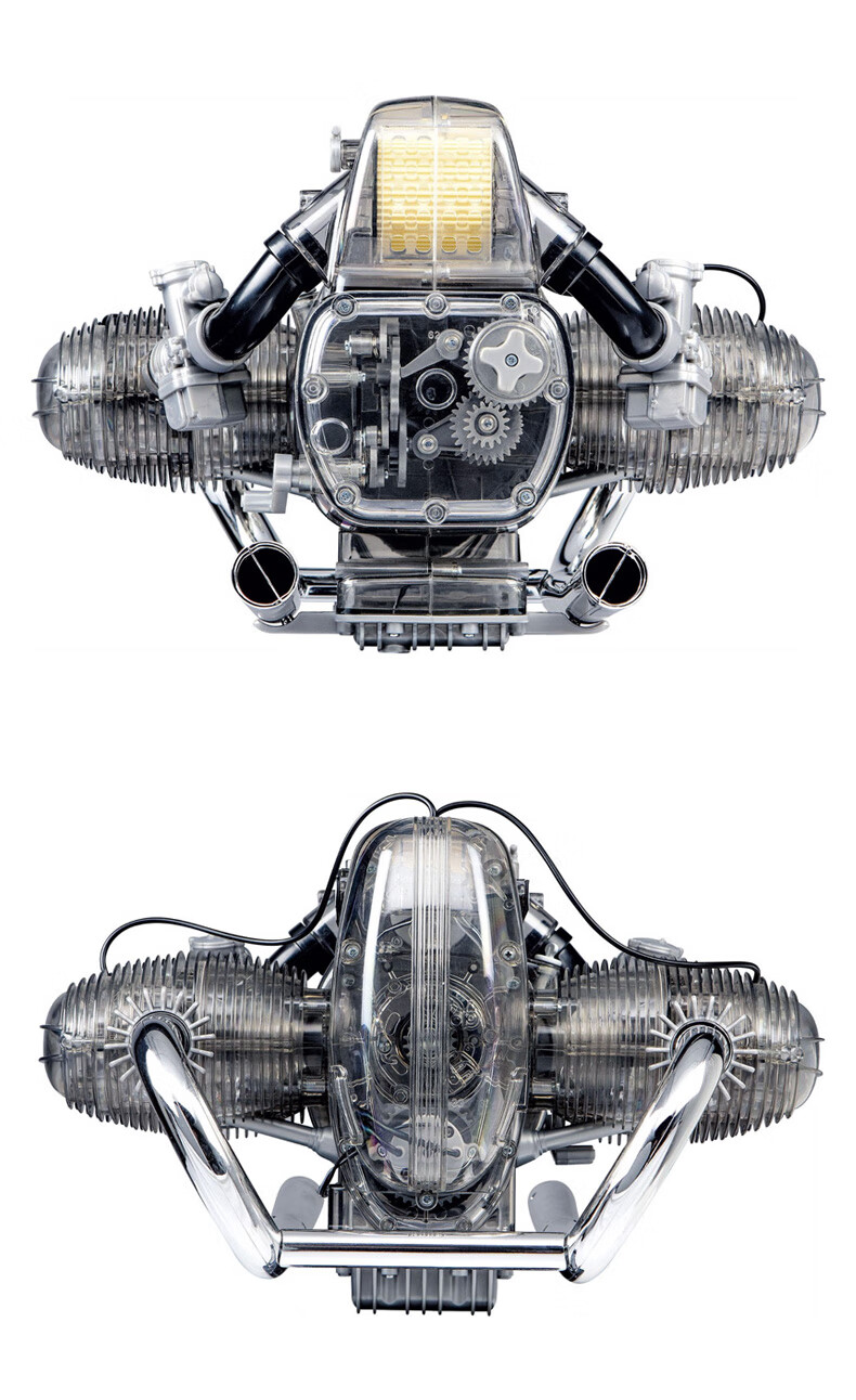 德国bmw宝马发动机模型摩托车引擎可动拼装高难度玩具1:2车模 v8