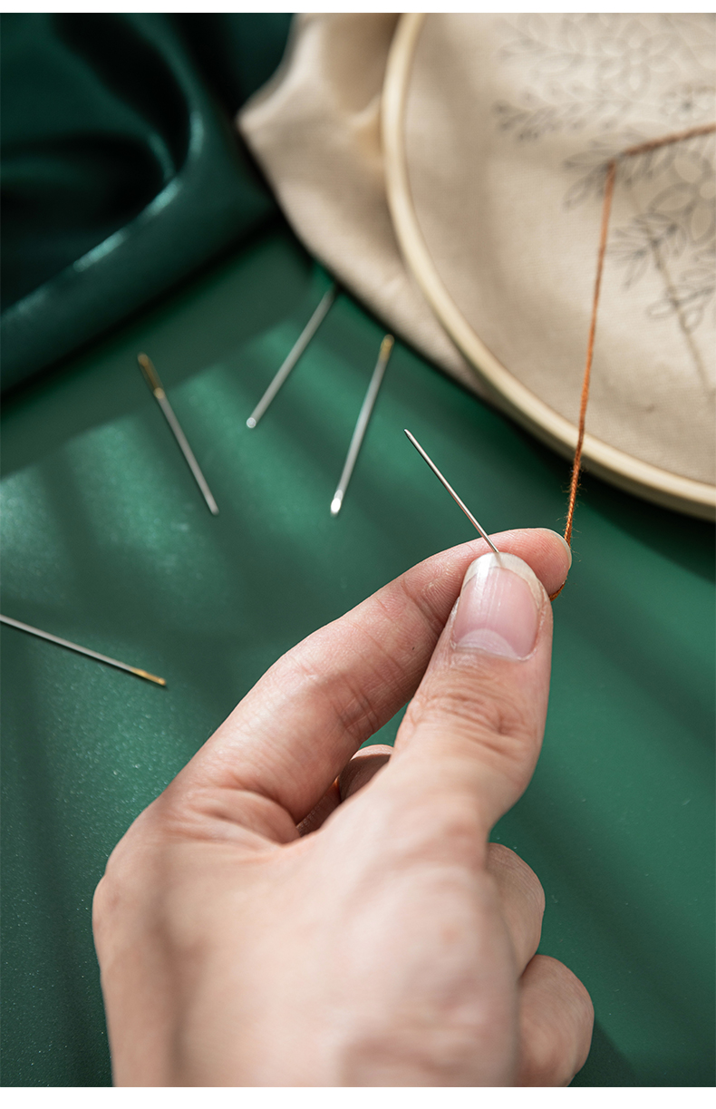 家用缝衣针缝纫手工专用线针盒老牌子钢针硬细尖超细手缝针线 黑色手