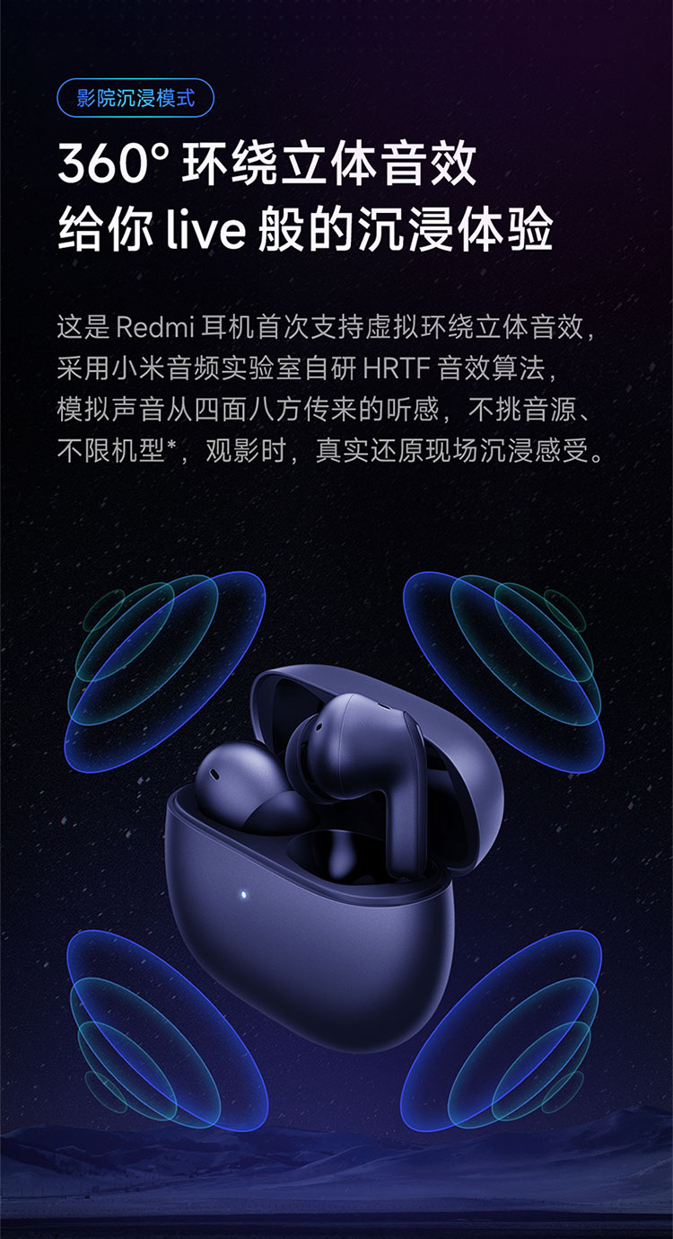 小米(mi) 蓝牙耳机redmi buds 4 pro真无线蓝牙运动音乐降噪耳机 小米