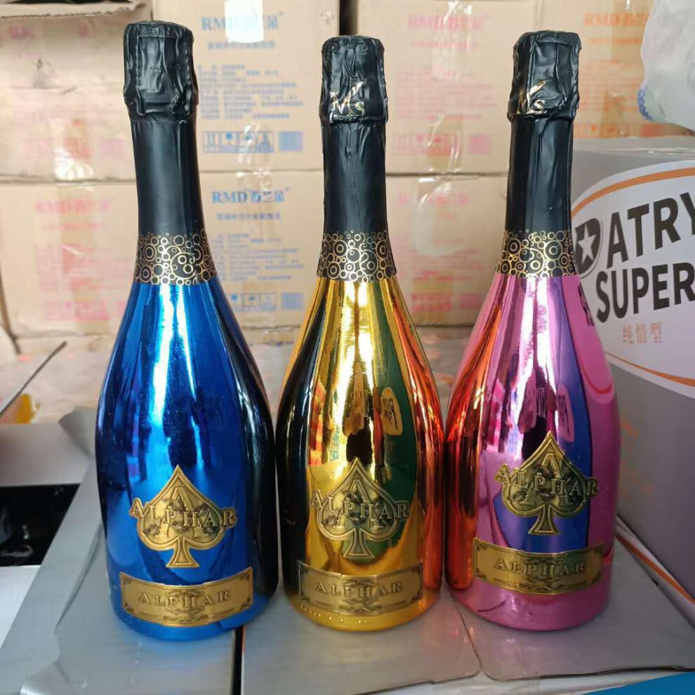 香槟 国产起泡酒a香槟黄金版神龙套ktv夜店酒吧 黑桃a神龙套蓝【图片