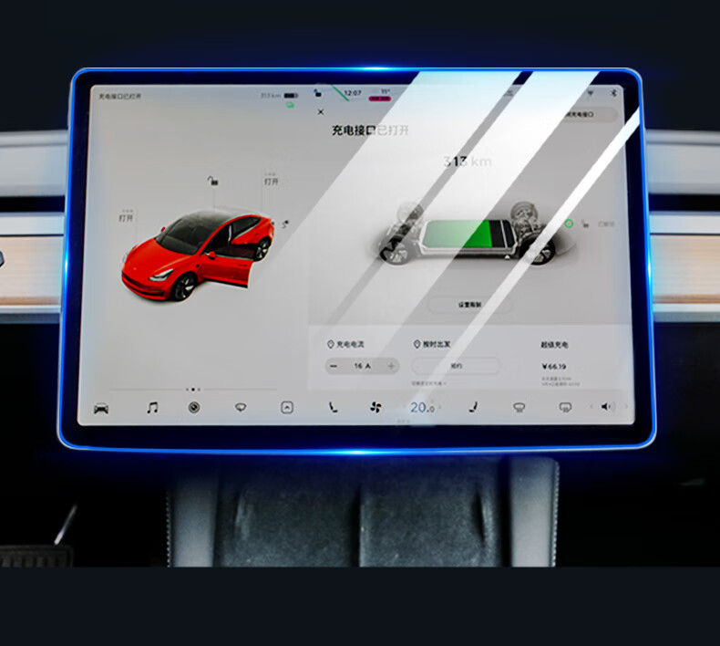 捷順行2022款特斯拉model3y中控導航屏幕鋼化膜