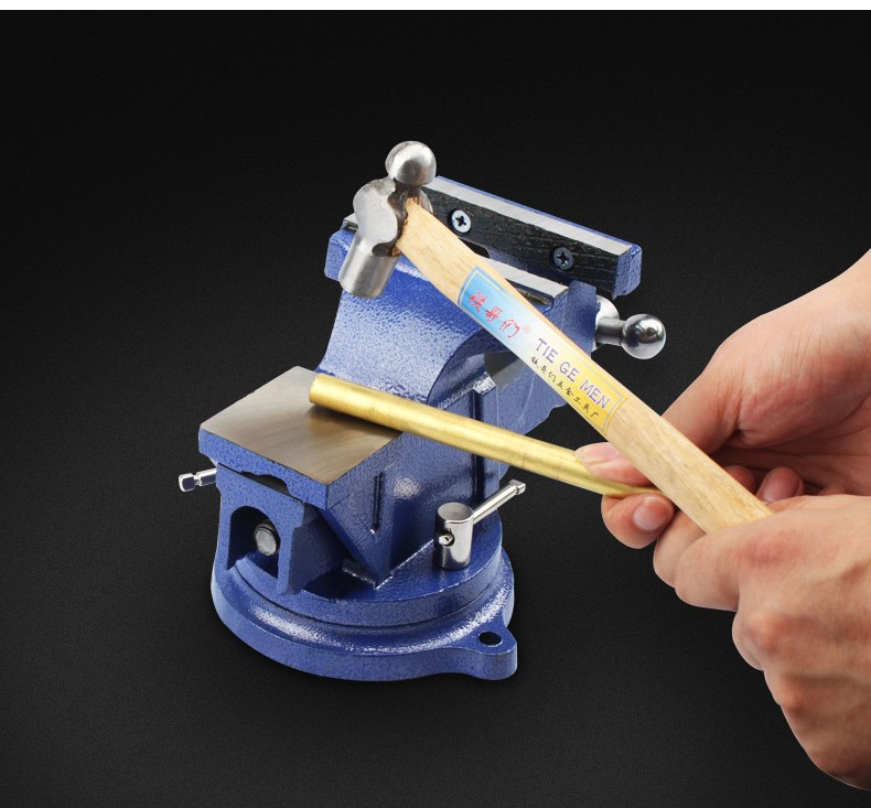 木工重型台钳高精度工业平口钳5寸精密双钳口桌虎钳多功能万向大台钳6