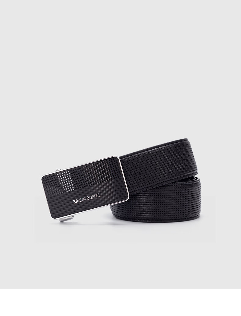 braunbuffel布兰施2022年新品男腰带合金自动扣商务皮带黑色黑色120cm