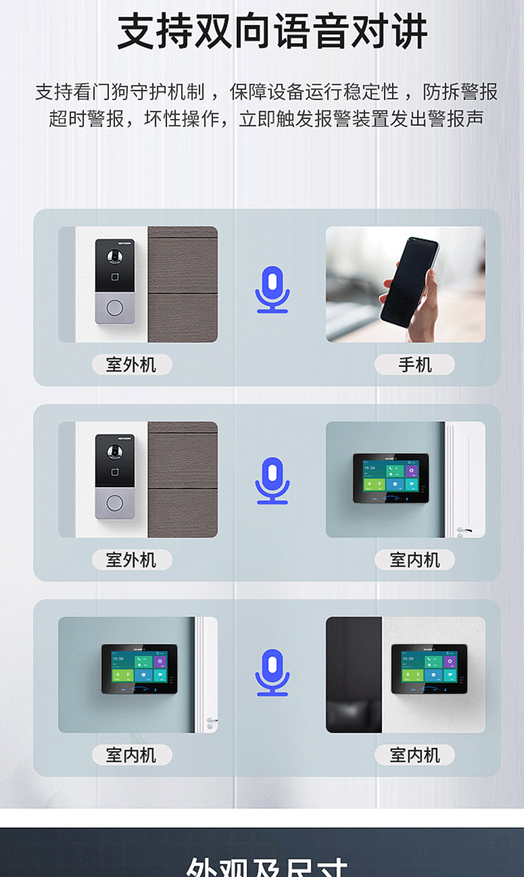 海康威视(hikvision)可视对讲门铃网络高清别墅可视电话监控门禁对讲