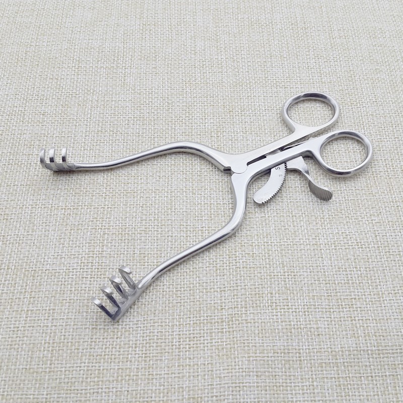 不锈钢撑开器自动拉钩钳皮肤牵开钳器猫狗开口扩张器宠物骨科器械撑开