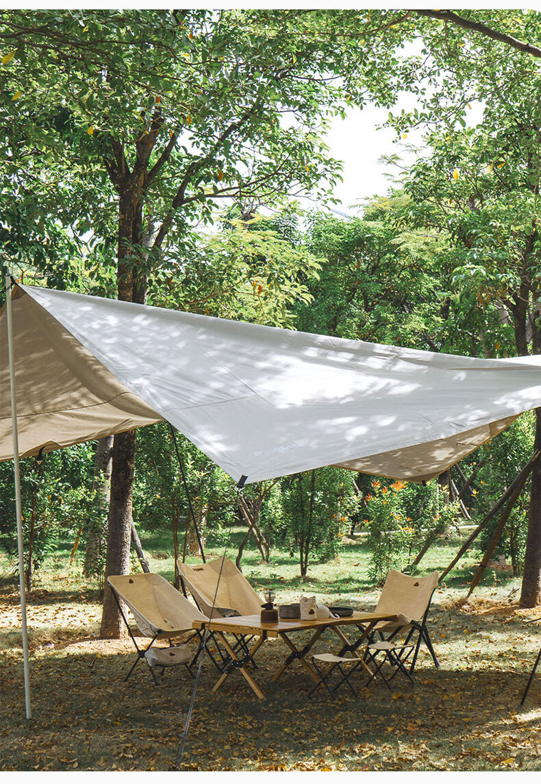 天幕帐篷户外露营遮阳棚三峰超大防水加厚牛津布野餐米