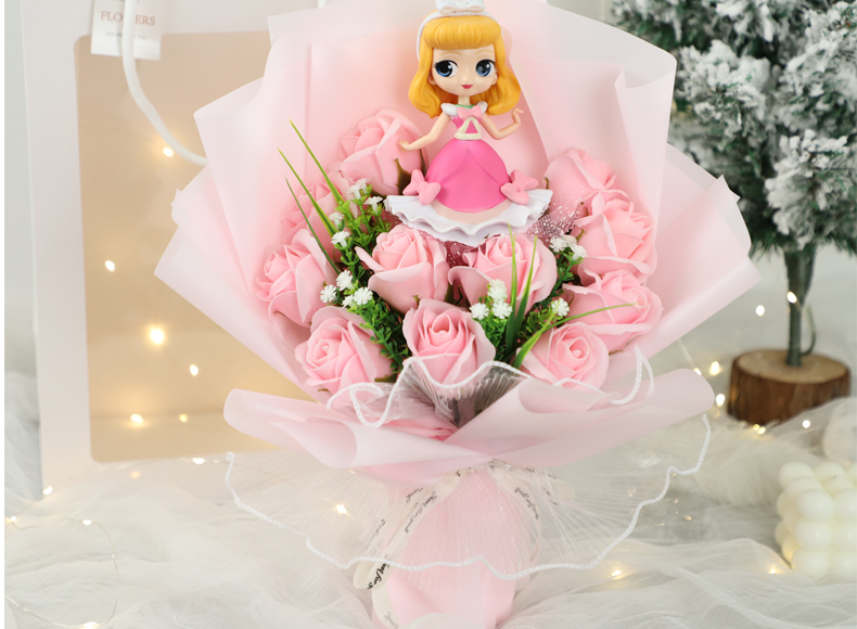 迪士尼商场同款10岁儿童小女孩生日礼物十岁12岁女儿网红艾莎公主花束