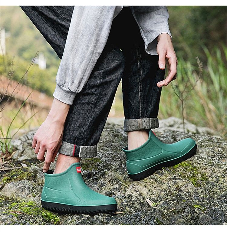 防雨鞋放水鞋下雨鞋德系雨鞋男士时尚短筒雨靴女水靴套鞋耐磨防滑防水