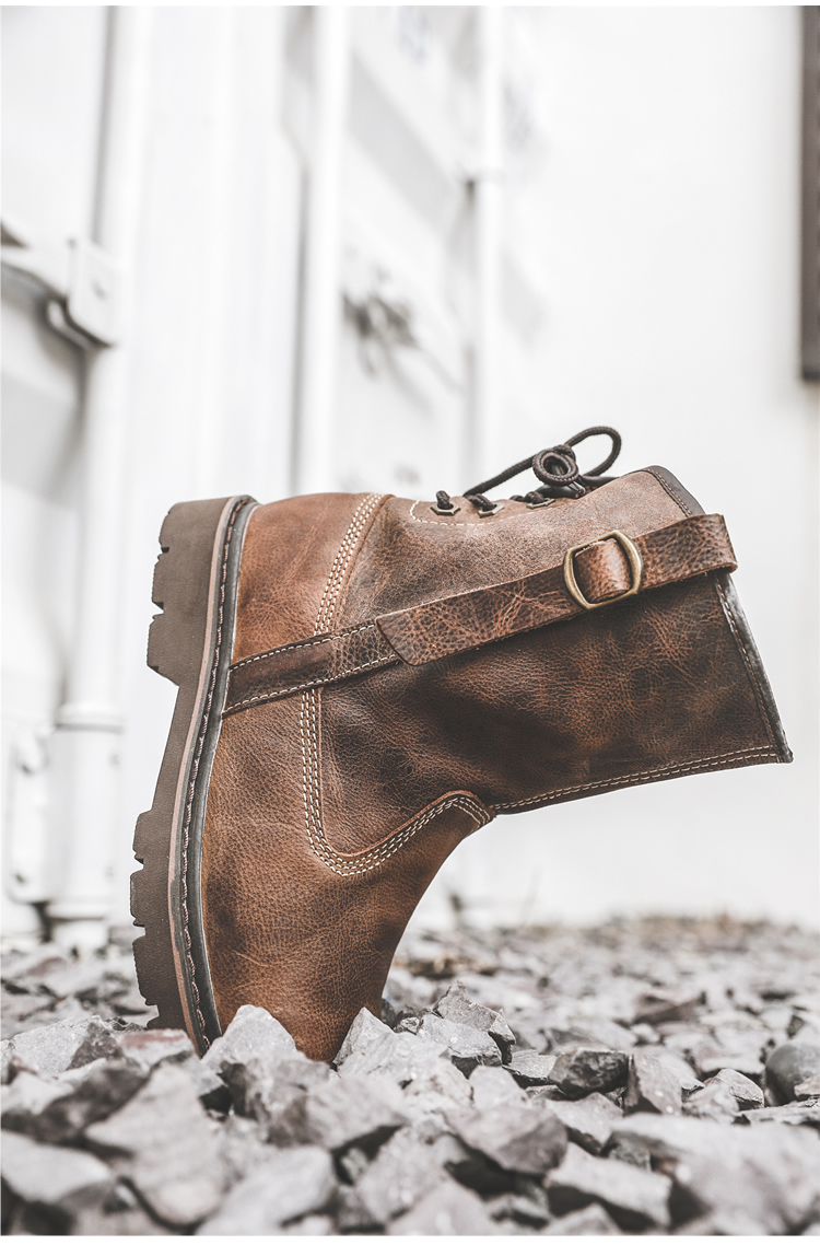 骑马靴男内蒙古西部牛仔靴马丁靴冬季英伦风中筒靴高帮短靴工装蒙古