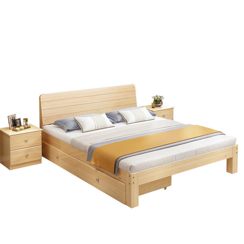 实木床2米现代简约18米大床单人床15米家用木板床12米1m床实木床30高